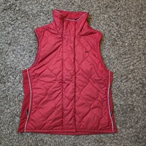 Nike Vintage Y2K Zip Up Puffer Vest Red Black Large 12-14